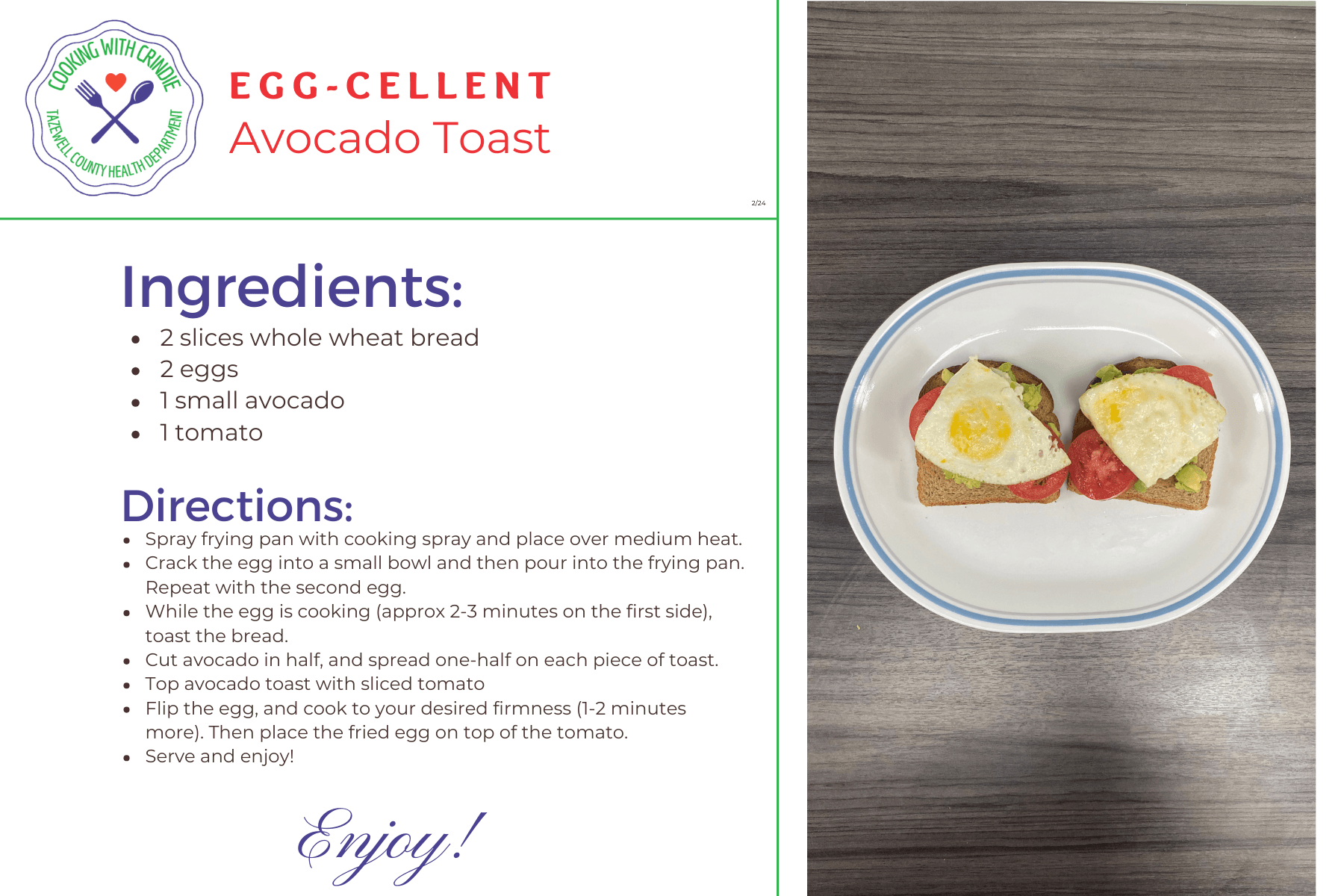 Eggcellent Avocado Toast - Recipe Card